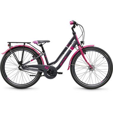 S'COOL CHIX Aluminium 24" 3 Speed City Bike Grey/Pink 0